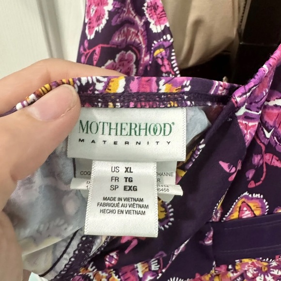 Motherhood Maternity Women’s XL Purple Floral Halter Swim Bathing Suit Top - Picture 8 of 9